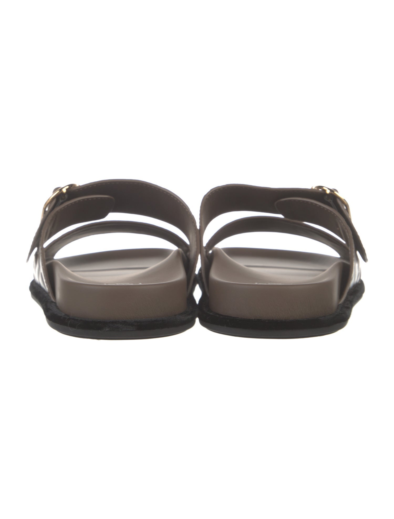 Fendi Zucca FF Logo Leather Slides